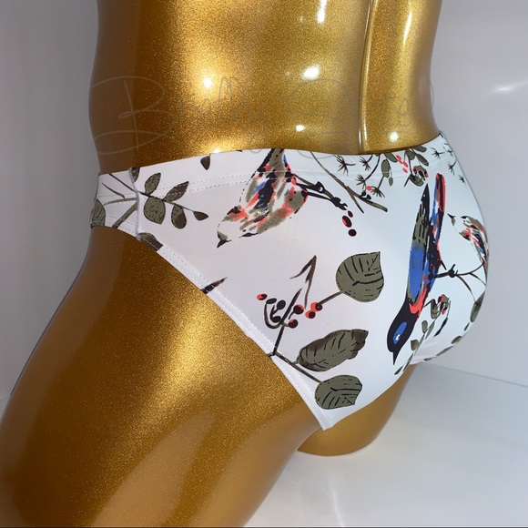 Bird Printed Ice Silk Briefs - Picture 4 of 6